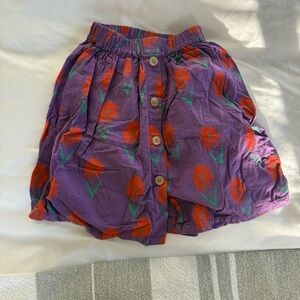 Bobo Choses Vibrant Purple Skirt with Orange and Green Pattern